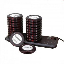 جهاز نداء لاسلكي للمطاعم مكون من قاعدة مع 20 بيجر نداء يصدر اهتزاز, رنين, فلاش من شركة ريتيكيس Retekess TD163 جهاز نداء لاسلكي للمطاعم مكون من قاعدة مع 20 بيجر نداء يصدر اهتزاز, رنين, فلاش من شركة ريتيكيس Retekess TD163