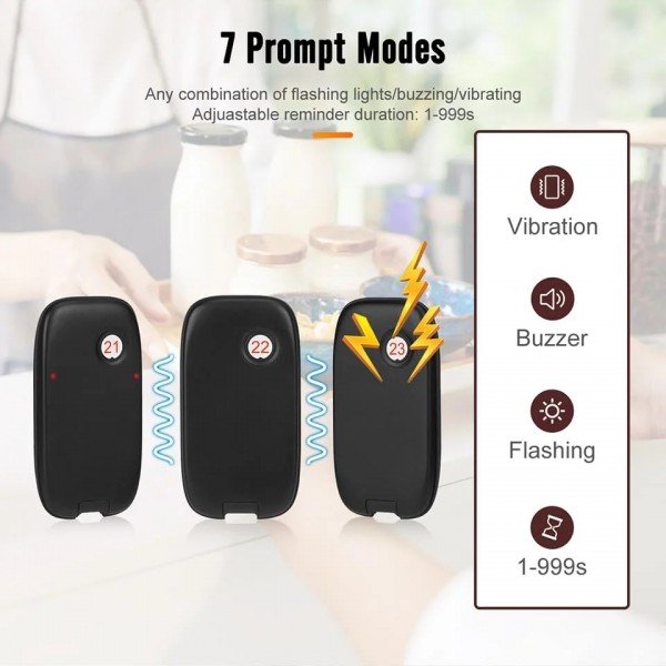 جهاز نداء العملاء وايرليس يحتوي على 30 بيجر, للمطاعم ومحلات الكوفي شوب والمستشفيات مع ميزة اهتزاز, رنين Retekess TD175P