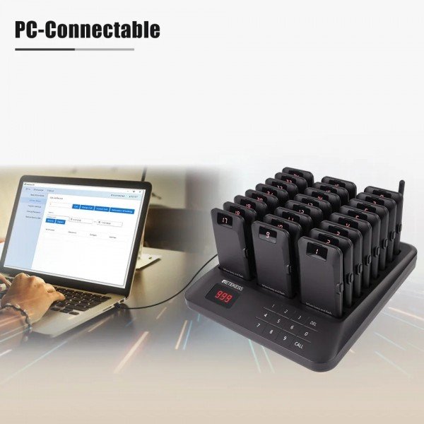 نظام انتظار لاسلكي للمطاعم من Retekess TD157P بـ 24 جهاز نداء – مسافة تصل إلى 800 متر – مثالي للمقاهي، عربات الطعام نظام انتظار لاسلكي للمطاعم من Retekess TD157P بـ 24 جهاز نداء – مسافة تصل إلى 800 متر – مثالي للمقاهي، عربات الطعام