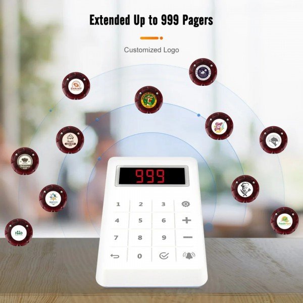 جهاز بيجر لنداء العملاء في المطاعم والمحلات التجارية على شكل برج, يحتوي على 10 بياجر, مع جهاز لكتابة أدخال الأرقام ضد الماء ويعمل باللمس موديل Retekess TD158 جهاز بيجر لنداء العملاء في المطاعم والمحلات التجارية على شكل برج, يحتوي على 10 بياجر, مع جهاز لكتابة أدخال الأرقام ضد الماء ويعمل باللمس موديل Retekess TD158