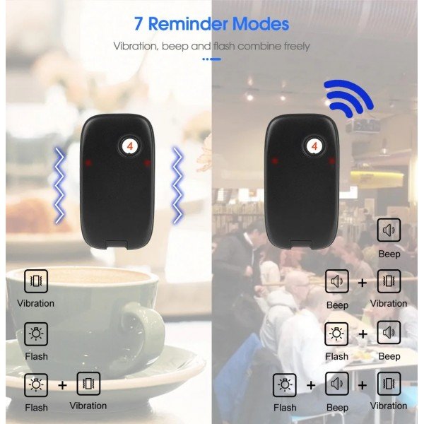 10 قطع بياجر استقبال نداء ريتيكس متوافقة مع موديل Retekess TD175, للمطاعم ومحلات الكوفي