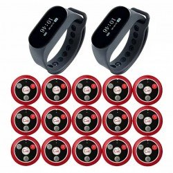 نظام استدعاء النادل اللاسلكي RETEKESS TD112 مع ساعة مقاومة للماء وأزرار متعددة اللغات