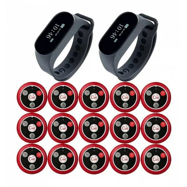 نظام استدعاء النادل اللاسلكي RETEKESS TD112 مع ساعة مقاومة للماء وأزرار متعددة اللغات